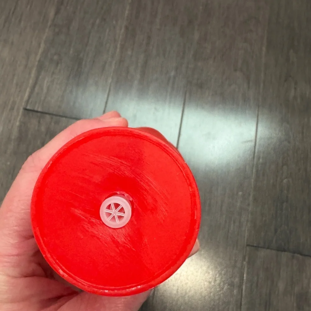 NWOT Pet Dog Squeaker Red Tumbler with Yellow Straw